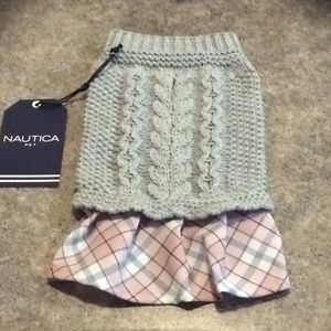 nautica plaid peplum pet sweater multi color 🐱💕